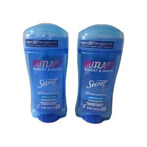 Lot Of 2 Secret Outlast Antipersp/Deodorant‎ Clear Gel 2.6oz